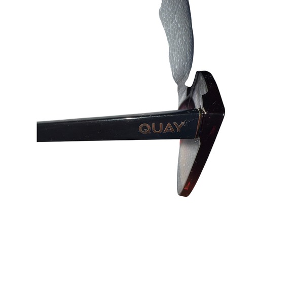 QUAY Come‎ Thru Sunglasses Women's Brown Ombre Flat Top Cat Eye - Picture 3 of 8